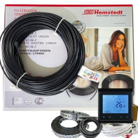 Нагревательный кабель Hemstedt  DR 150 Вт/м² + регулятор WiFi черный для укладки теплого пола без стяжки